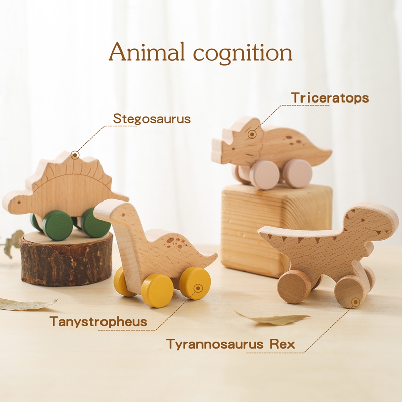 Baby Products Natural - 1PC Baby Speelgoed Beukenhout Blok Cartoon