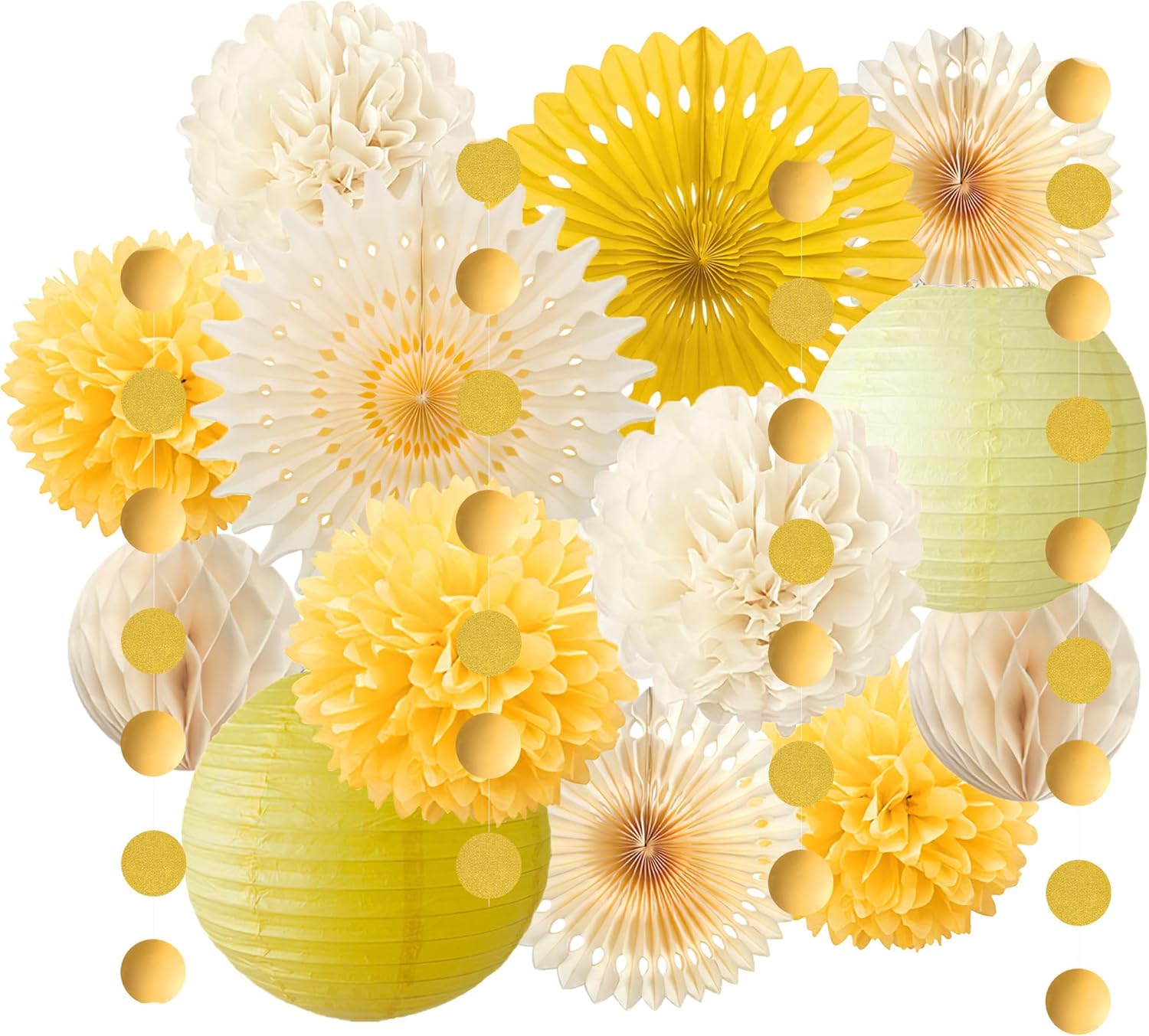 Gele feestdecoraties Geel en c - Baby Products Lotion recensie en prijs