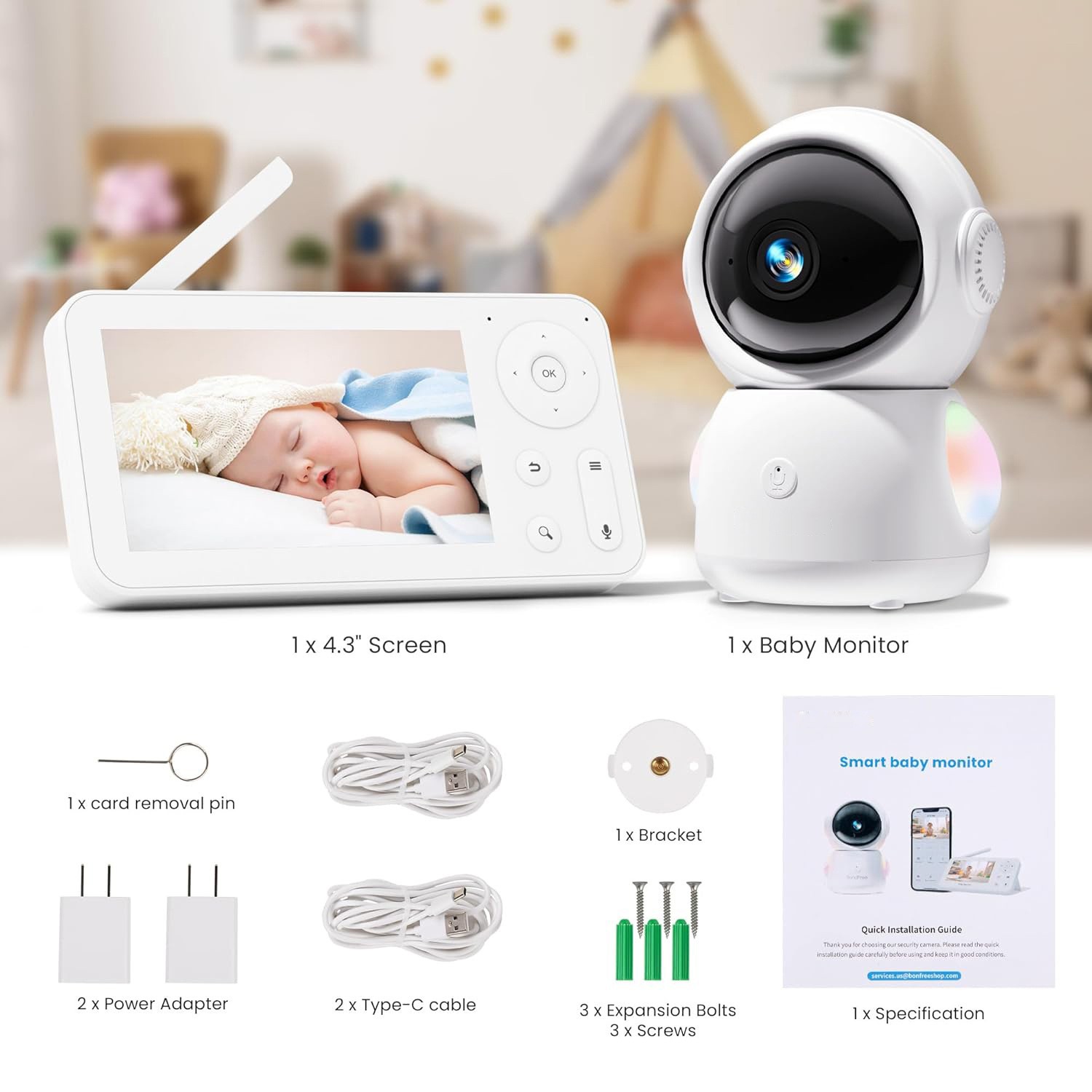 4.3Inch Scherm 2MP 1080P Full  - Wireless Baby Monitor recensie en prijs